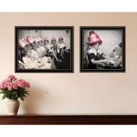 Set Of Two The Salon Black Framed Print Wall Art