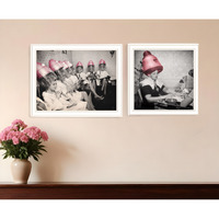 Set Of Two The Salon White Framed Print Wall Art