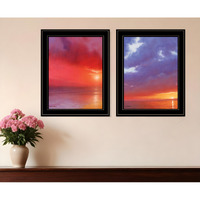 Set Of Two Sunset Black Framed Print Wall Art