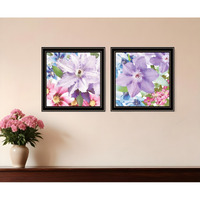 Set Of Two Clematis Black Framed Print Wall Art