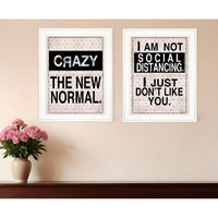 Set Of Two The New Normal White Framed Print Wall Art