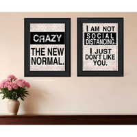 Set Of Two The New Normal Black Framed Print Wall Art