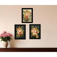 Set Of Three Romantic Autumn Black Framed Print Wall Art