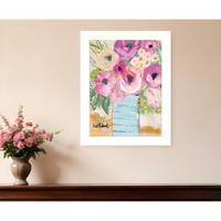 Grannys Visit White Framed Print Wall Art