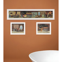Set Of Three COUNTRY BATH White Framed Print Bathroom Wall Art