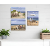 Set Of Three Sand Beach Designs Wrapped Canvas Print Wall Art
