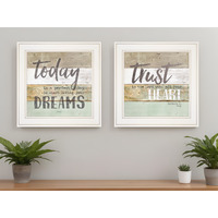 Set Of Two Trusting in the Lord White Framed Print Wall Art