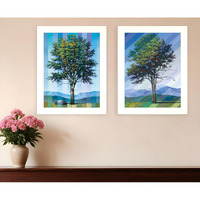 Set Of Two Catching Light as Time Passes White Framed Print Wall Art