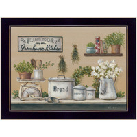 Garden Farmhouse Kitchen Black Framed Print Kitchen Wall Art