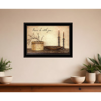 Peace Be with You Black Framed Print Wall Art