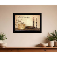 Peace Be with You Black Framed Print Wall Art