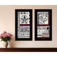 Set Of Two Family Wisdom Black Framed Print Wall Art