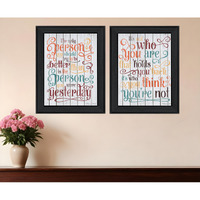 Set Of Two The Only Person Black Framed Print Wall Art