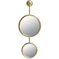 29" Gold Round Iron Framed Accent Mirror