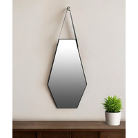32" Black Hexagon Framed Accent Mirror