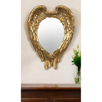 22" Gold Heart Resin Framed Accent Mirror