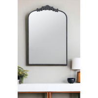 36" Black Arch Iron Framed Accent Mirror