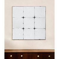 36" Black Square Iron Framed Accent Mirror