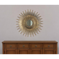 28" Gold Sunburst Iron Framed Accent Mirror