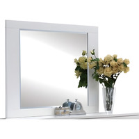 37" White & Chrome Leg Dresser Mirror