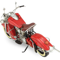 8" Red and Silver Metal Hand Painted Model Motorcycle