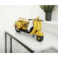 9" Yellow and Black Metal Hand Painted 1959 Yellow Scooter Model Motorcycle