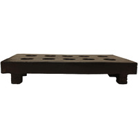 8" Brown Solid Wood Tabletop Taper Candle Holder