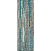 12' Blue and Ivory Ombre Hand Tufted Runner Rug