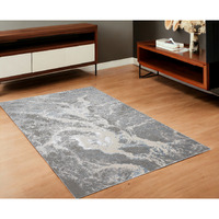 4' X 6' Gray and Ivory Abstract Power Loom Area Rug