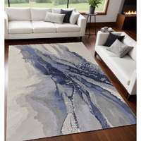 5' X 8' Gray and Ivory Abstract Power Loom Area Rug