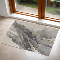 2' X 3' Green and Brown Abstract Power Loom Area Rug