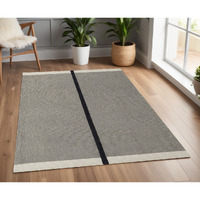 4' X 6' Black and Gray Wool Abstract Geometric Hand Tufted Area Rug