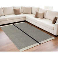 5' X 8' Brown and Black Abstract Geometric Hand Tufted Area Rug