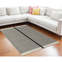 9' X 12' Black and Gray Wool Abstract Geometric Hand Tufted Area Rug