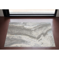 2' X 3' Gray and Ivory Abstract Power Loom Area Rug