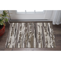 2' X 3' Brown and Ivory Abstract Power Loom Distressed Area Rug