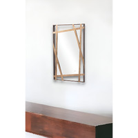 32" Gold and Black Accent Steel Mirror