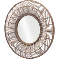 32" Brown Round Accent Mirror