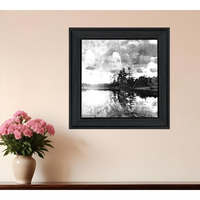 Lakeside Pines Black Framed Print Wall Art