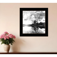 Lakeside Pines Black Framed Print Wall Art