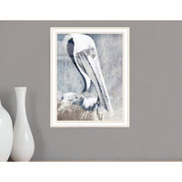 PELICAN White Framed Print Wall Art