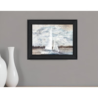 Sailboat on Water Black Framed Print Wall Art