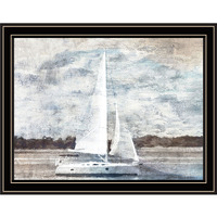 Sailboat on Water Black Framed Print Wall Art