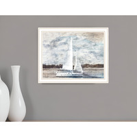 Sailboat on Water White Framed Print Wall Art