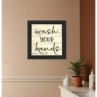 Wash Your Hands Black Framed Print Bathroom Wall Art