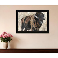 The Boss Bison Only Black Framed Print Wall Art