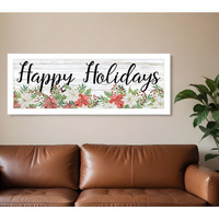 Happy Holiday White Framed Print Wall Art