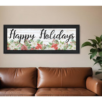Happy Holiday Black Framed Print Wall Art
