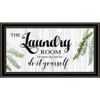 The Laundry Room Same Day Service Black and Brown Framed Print Laundry Wall Art