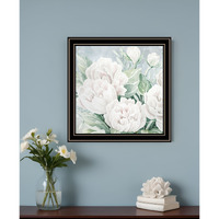 Peaceful Peonies In Full Bloom Black Framed Print Wall Art